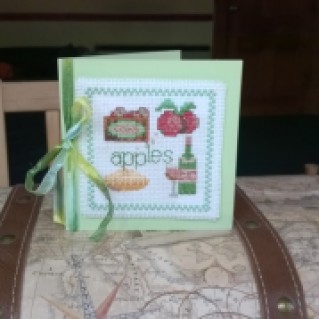 'Apples' card - from an incredibly old sewing magazine whose cover has been long lost