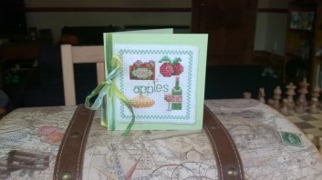 'Apples' card - from an incredibly old sewing magazine whose cover has been long lost