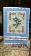 Vintage flowers, stitched many years ago by my Grandmother and salvaged for this card
