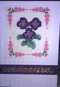 Pansies birthday card - DMC Floral Quick Kit